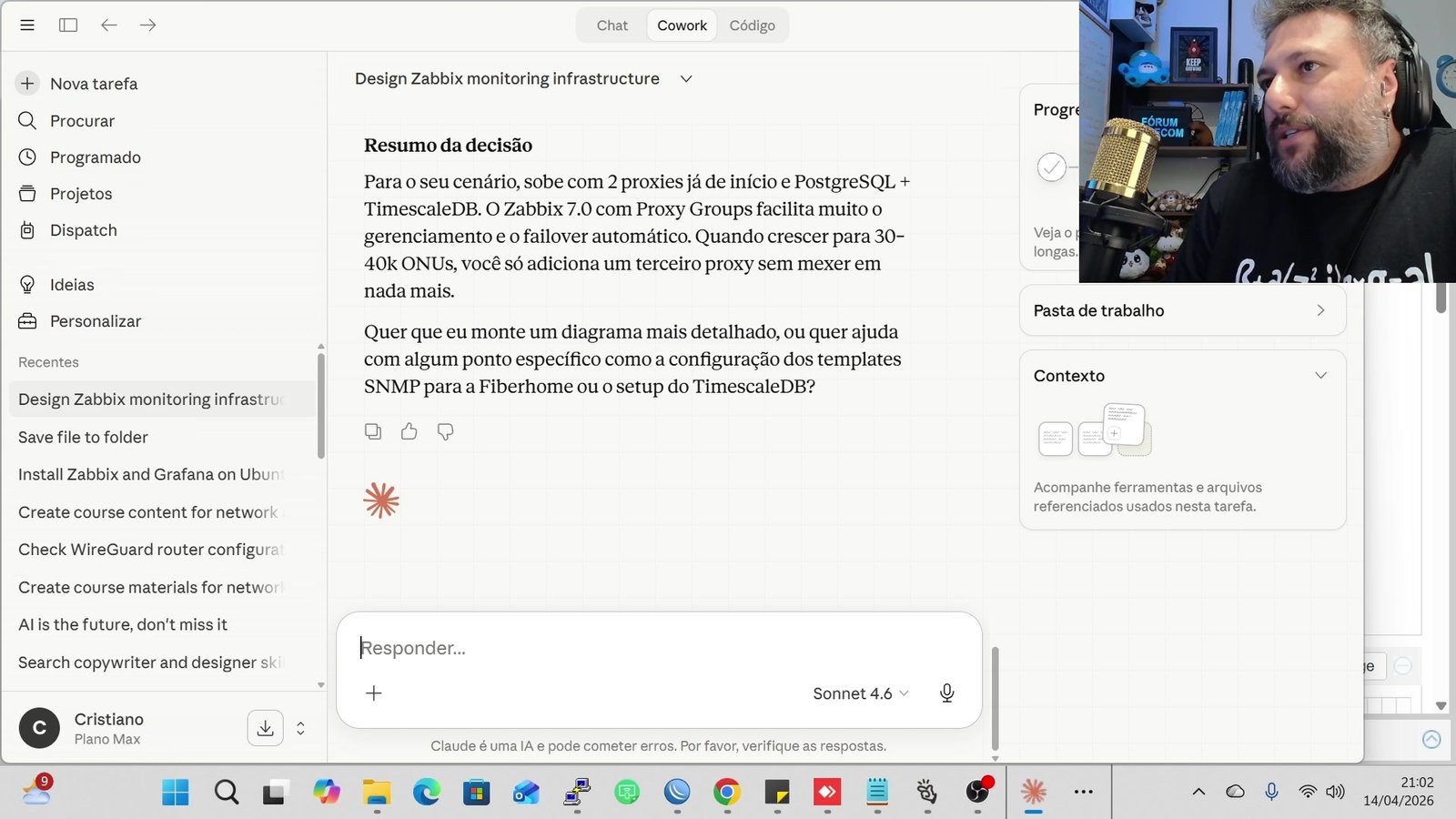 Proxmox, Zabbix e instalação com IA