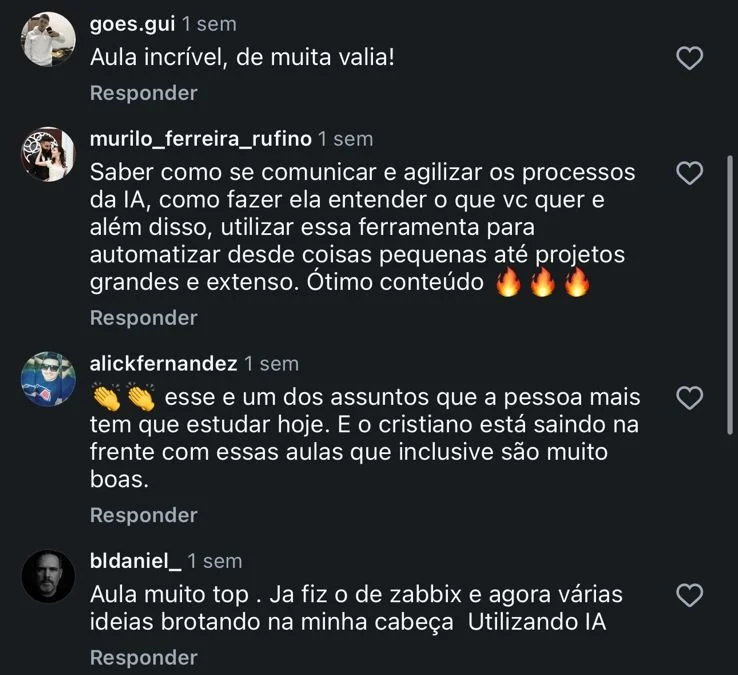 Aluno comparando com outras ferramentas de IA