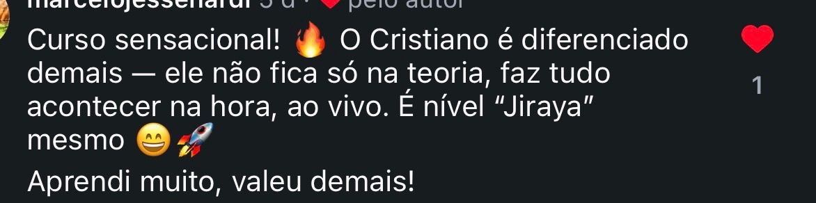 Aluno dizendo que nunca achou que conseguiria criar um agente